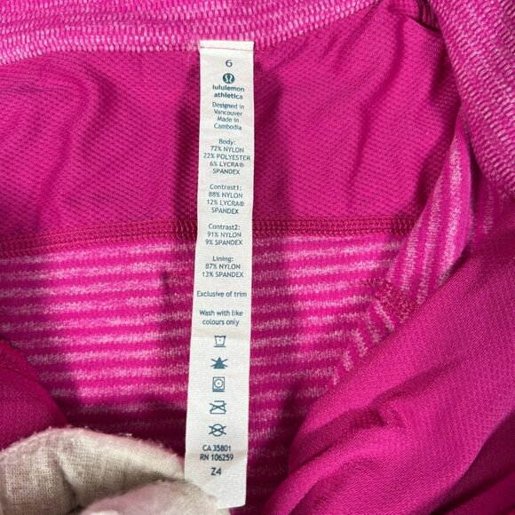 Lululemon Womens Pink Base Runner 1/2 Zip Mini Check Pique Raspberry Top Size 6 - Picture 13 of 15